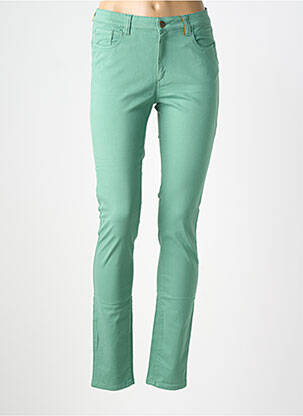 Jeans coupe slim stretch taille normale vert COUTURIST femme