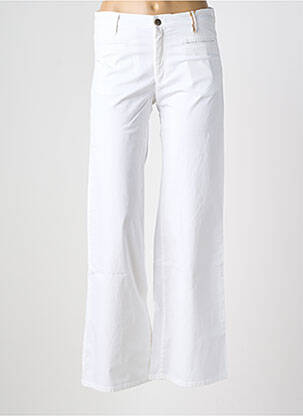 Pantalon droit fermeture zippée sous rabat boutonné taille normale blanc COUTURIST femme