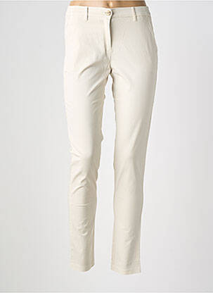 Pantalon chino tissage popeline taille normale beige COUTURIST femme