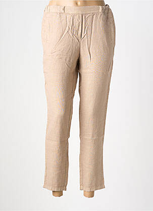 Pantalon 7/8 taille élastique taille normale beige COUTURIST femme
