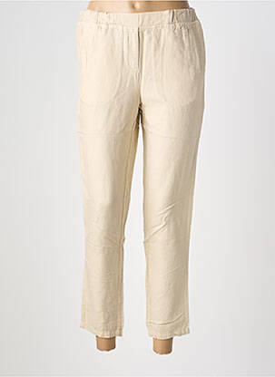 Pantalon 7/8 taille élastique taille normale beige COUTURIST femme