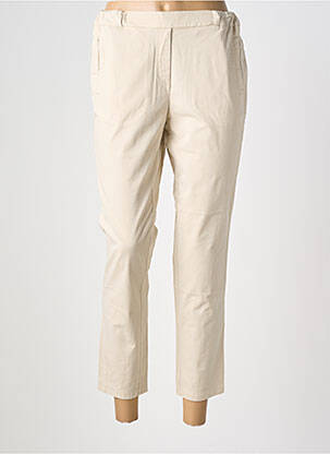 Pantalon 7/8 taille élastique taille normale beige COUTURIST femme