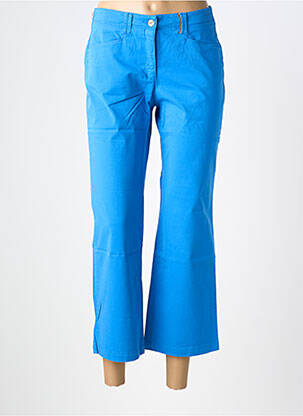 Pantalon chino fermeture zippée sous rabat boutonné taille normale bleu COUTURIST femme