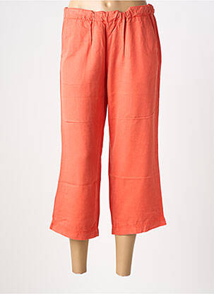 Pantacourt taille élastique taille normale orange COUTURIST femme