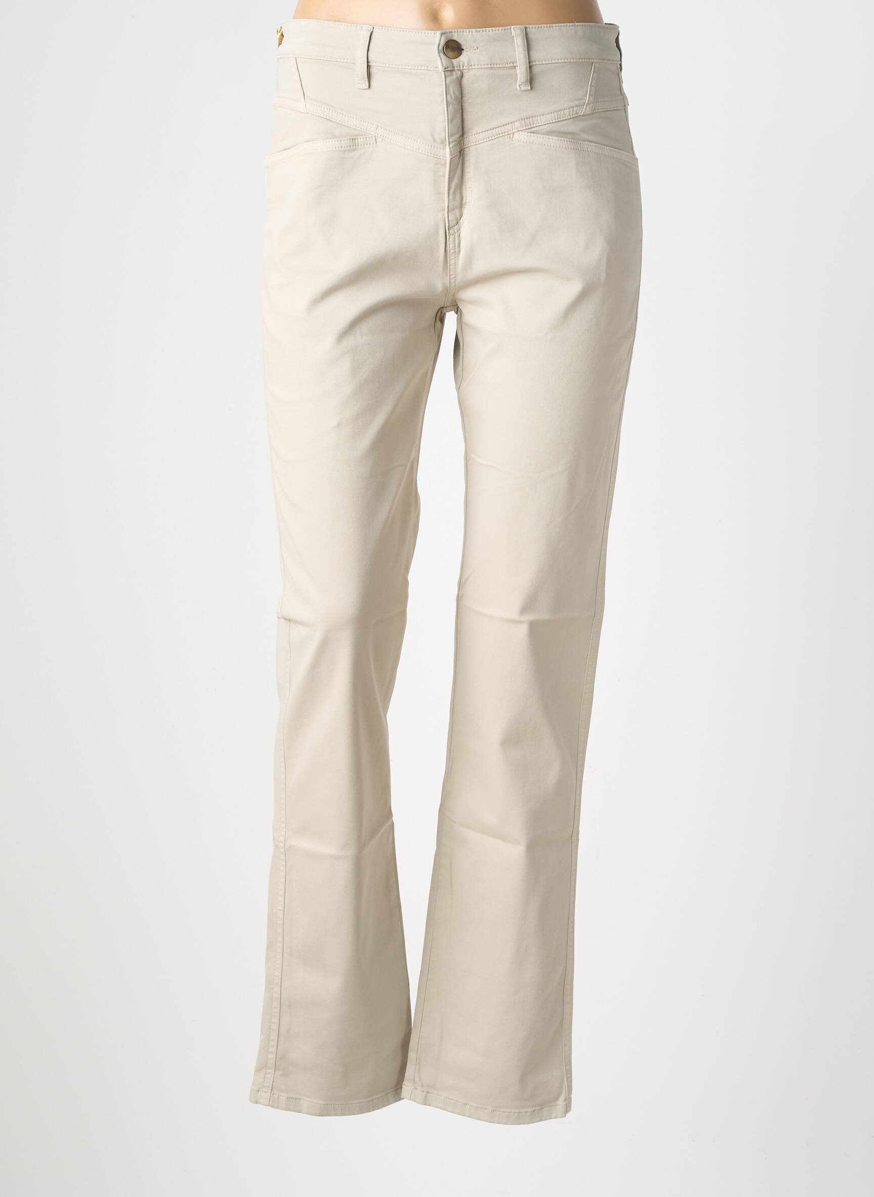 Pantalon slim tissage popeline taille normale gris COUTURIST femme