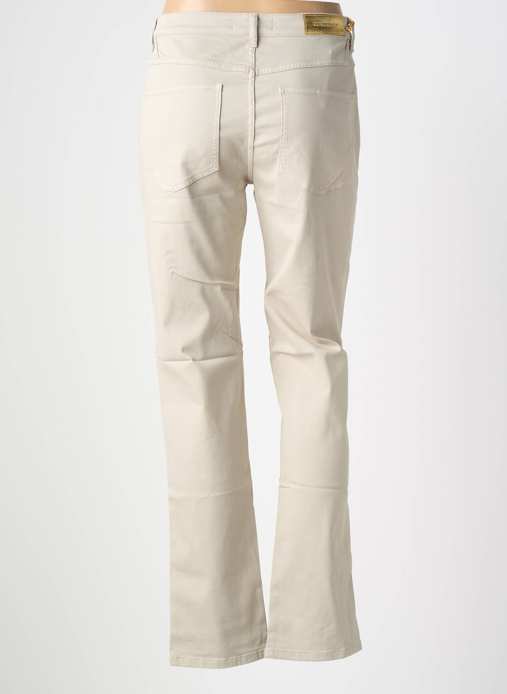 Pantalon slim tissage popeline taille normale gris COUTURIST femme