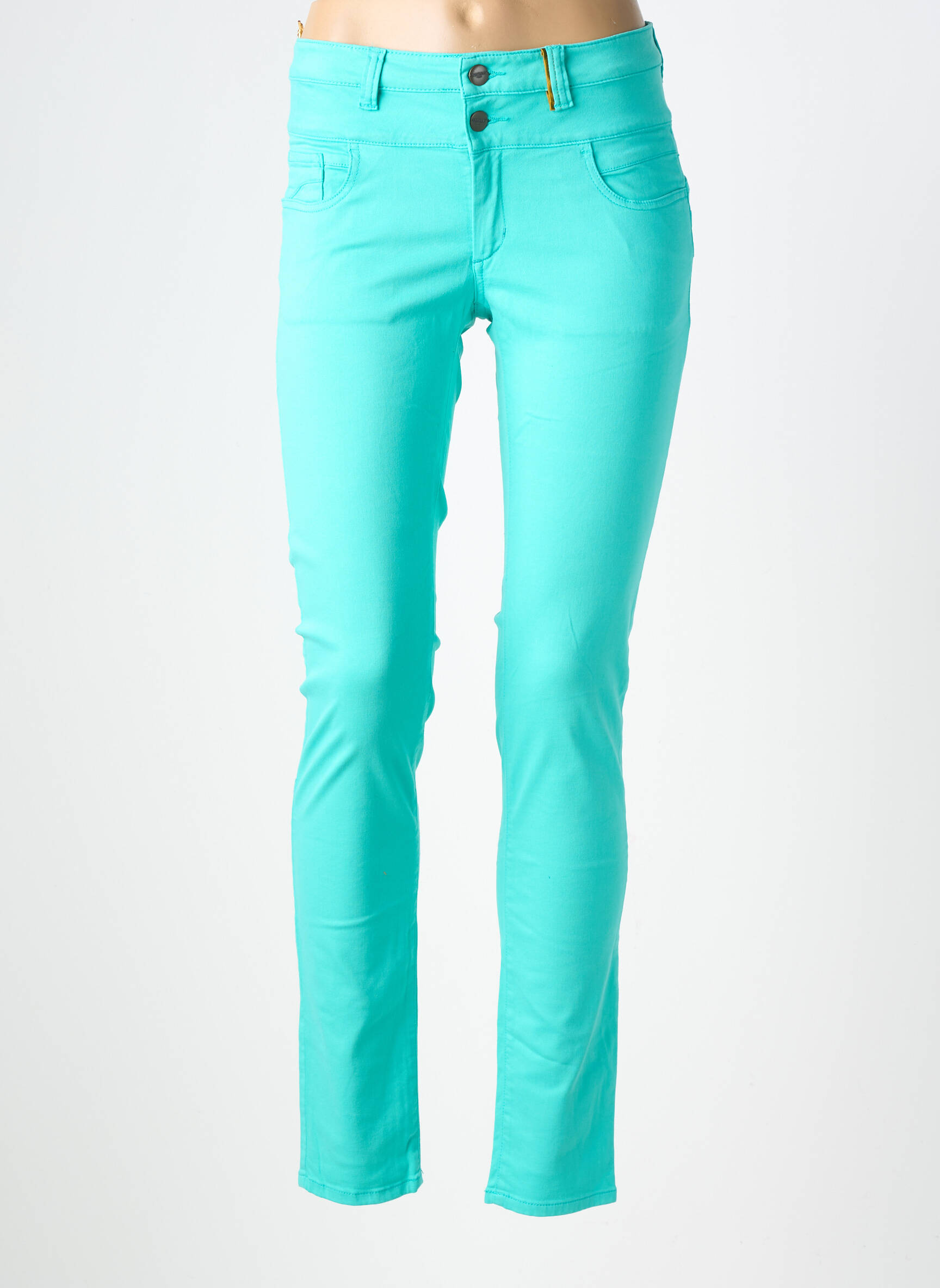 Jeans coupe slim stretch taille normale bleu COUTURIST femme
