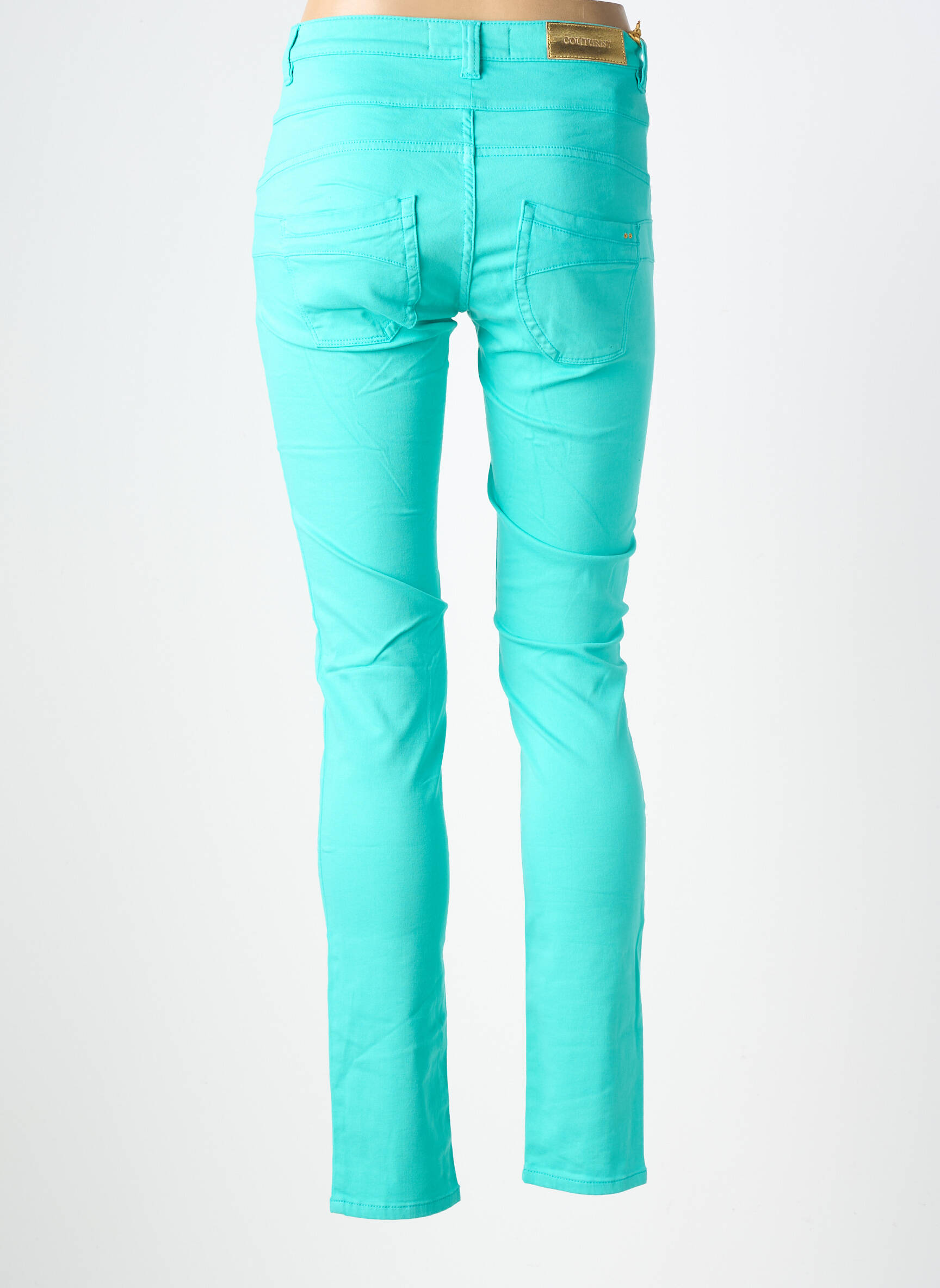 Jeans coupe slim stretch taille normale bleu COUTURIST femme