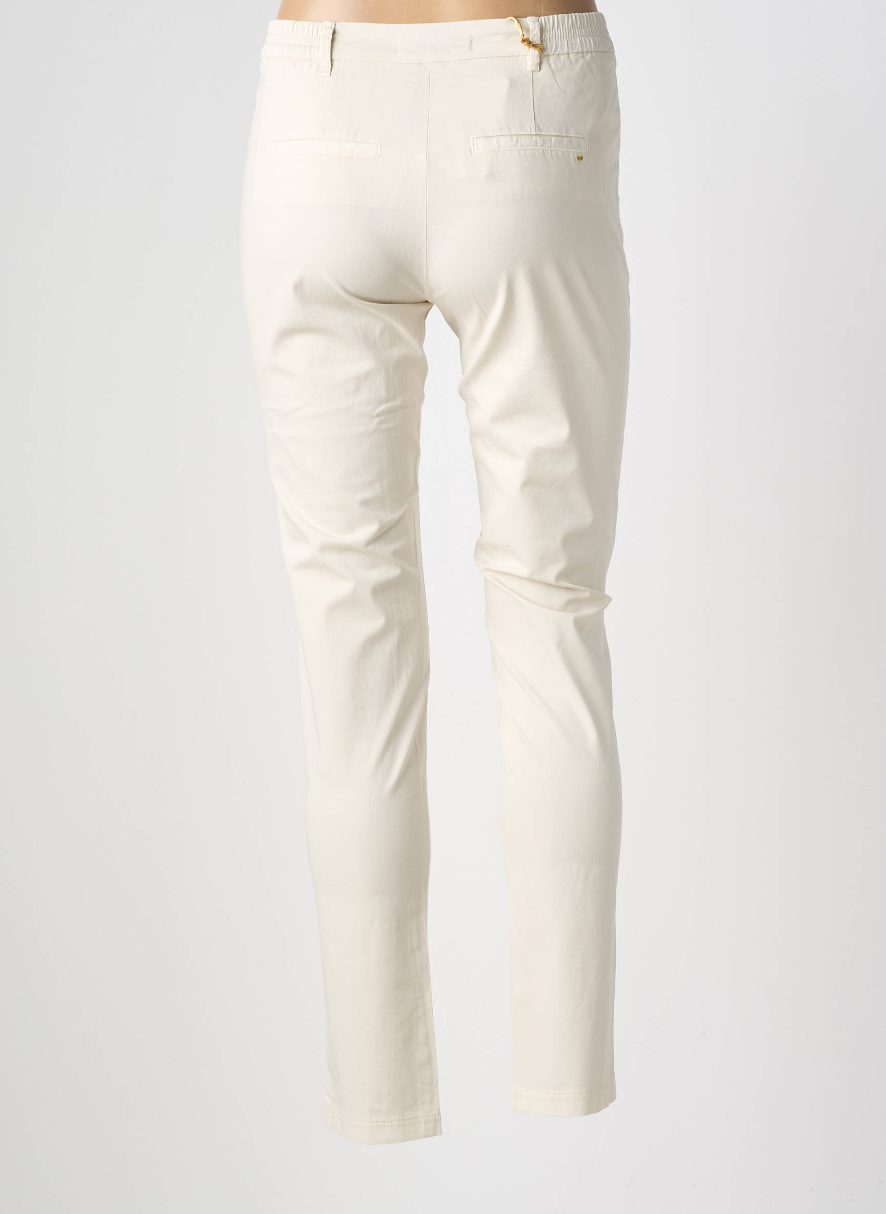 Pantalon chino tissage popeline taille normale beige COUTURIST femme