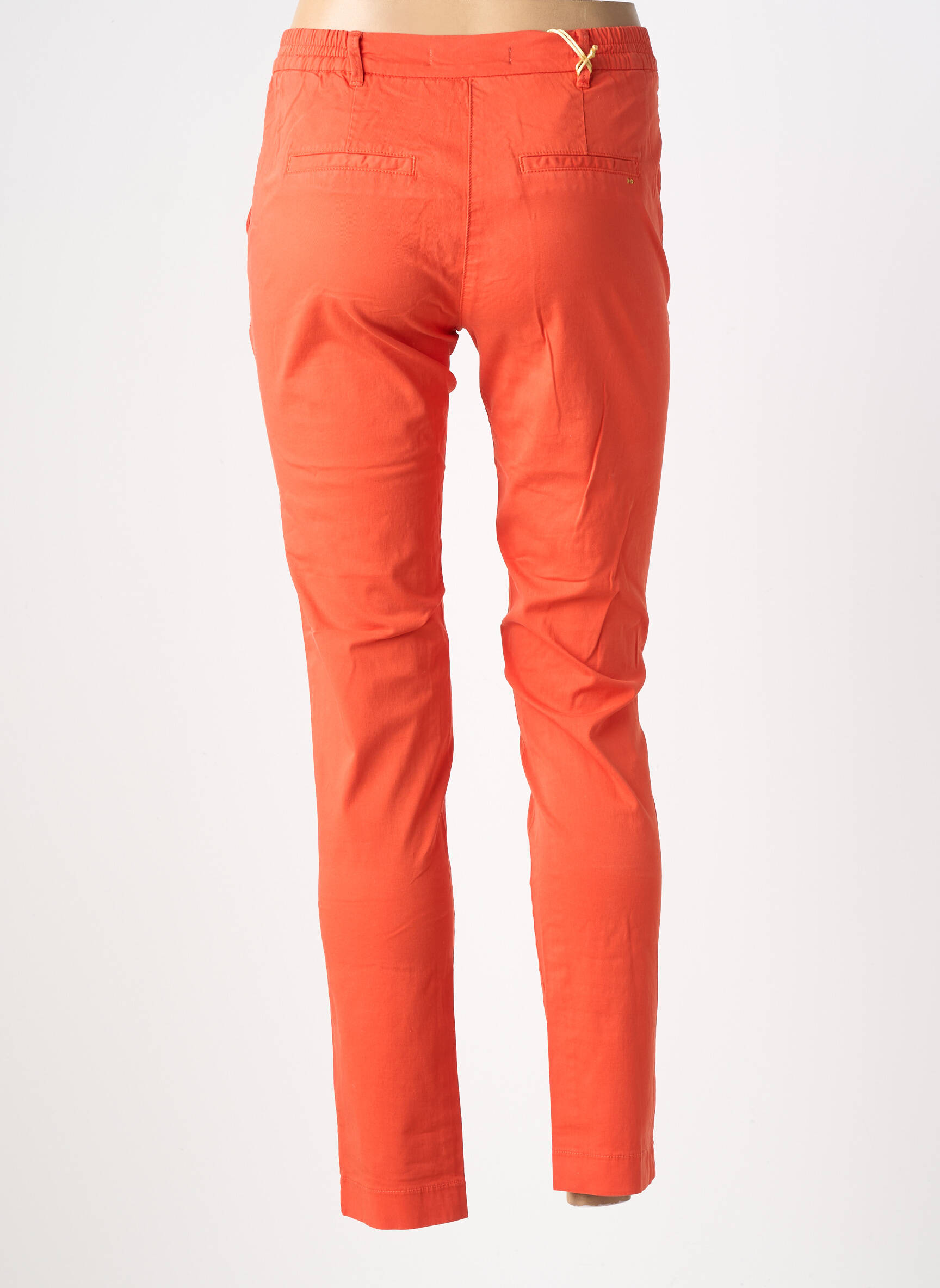 Pantalon chino tissage popeline taille normale orange COUTURIST femme