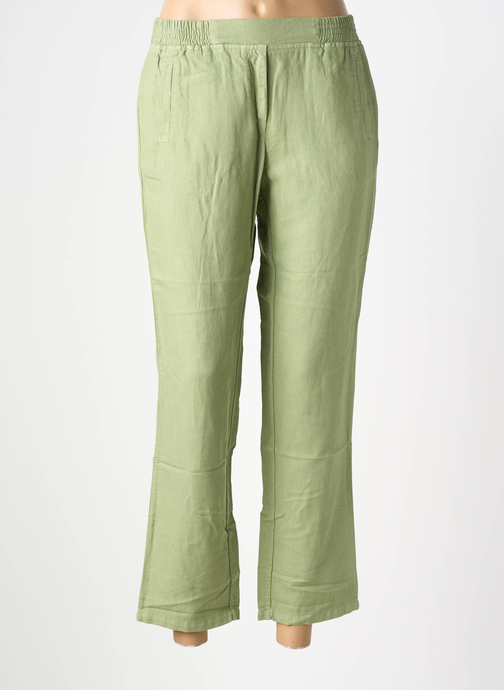 Pantalon 7/8 taille élastique taille normale vert COUTURIST femme