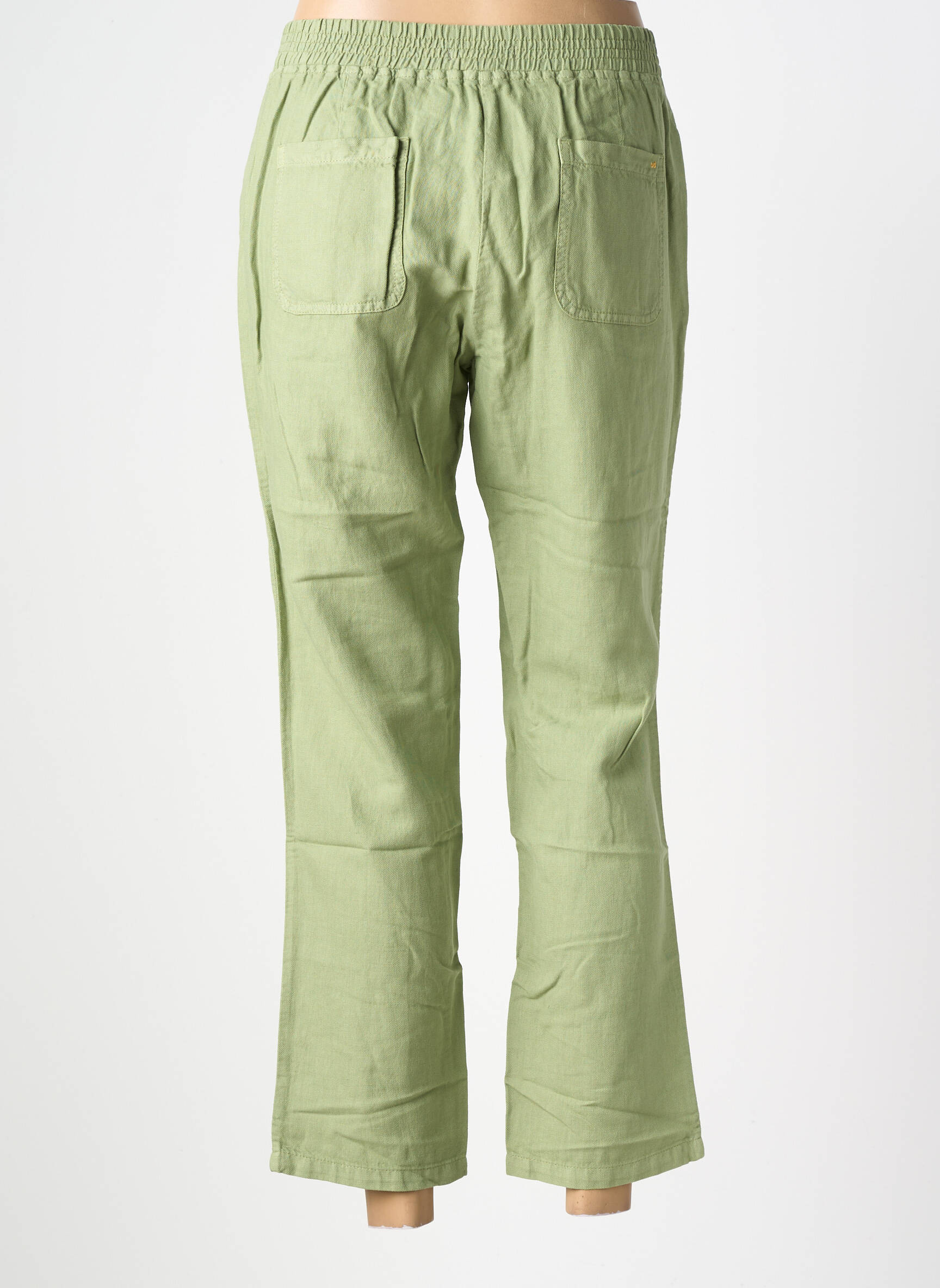 Pantalon 7/8 taille élastique taille normale vert COUTURIST femme