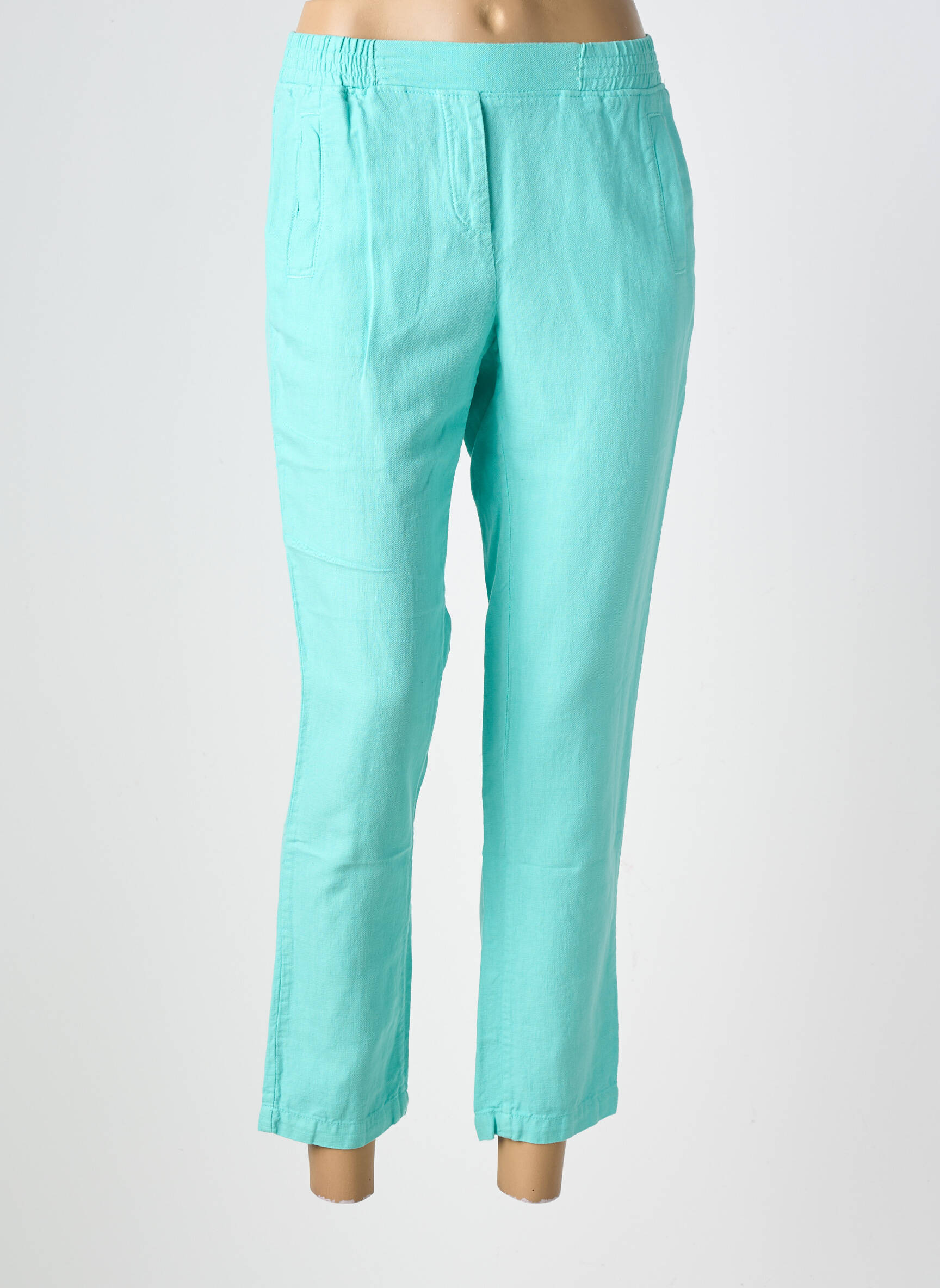 Pantalon 7/8 taille élastique taille normale bleu COUTURIST femme