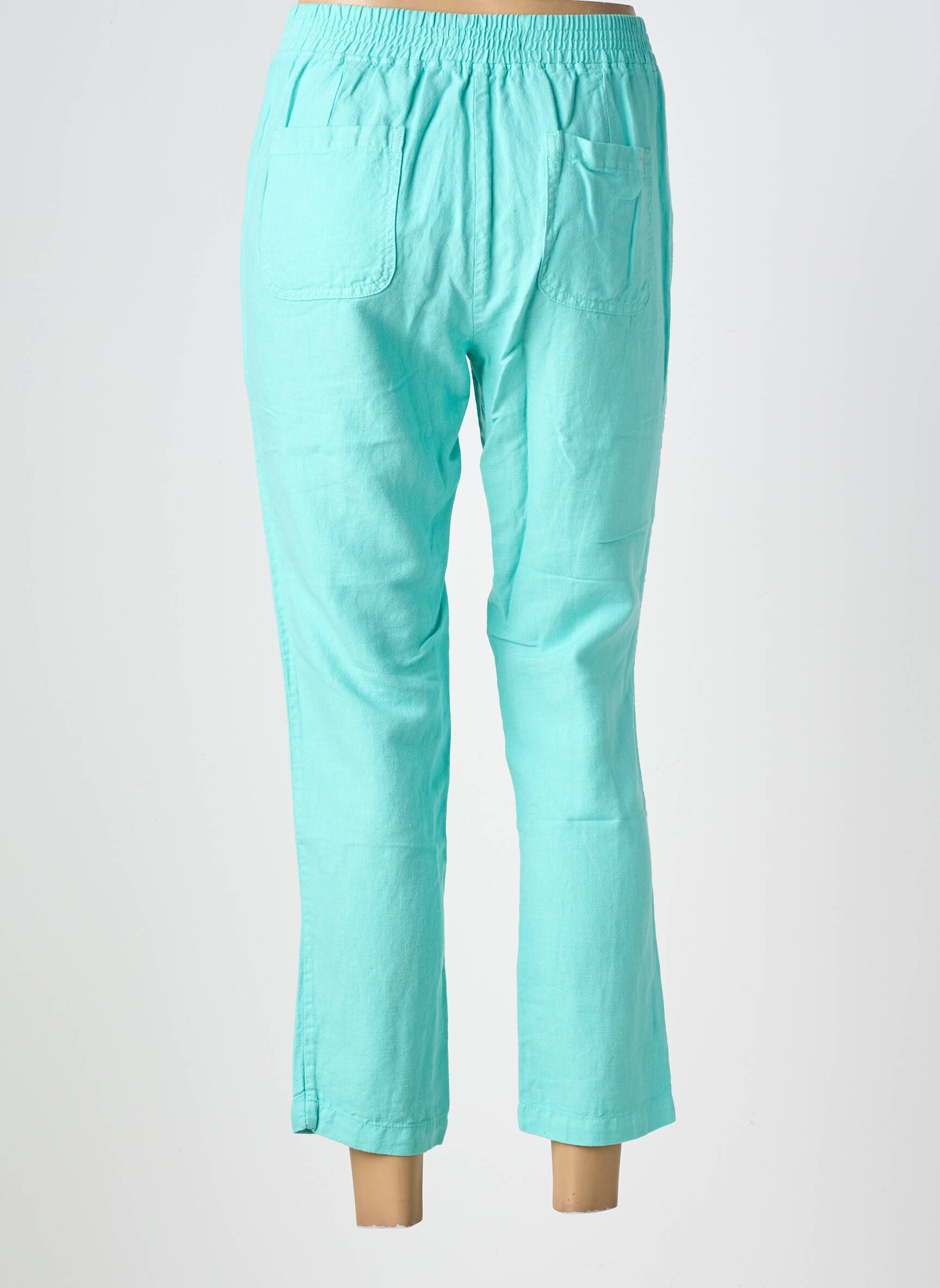 Pantalon 7/8 taille élastique taille normale bleu COUTURIST femme