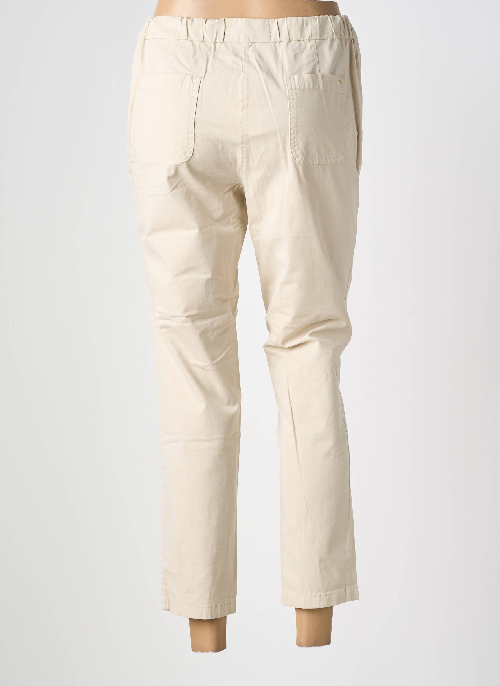 Pantalon 7/8 taille élastique taille normale beige COUTURIST femme
