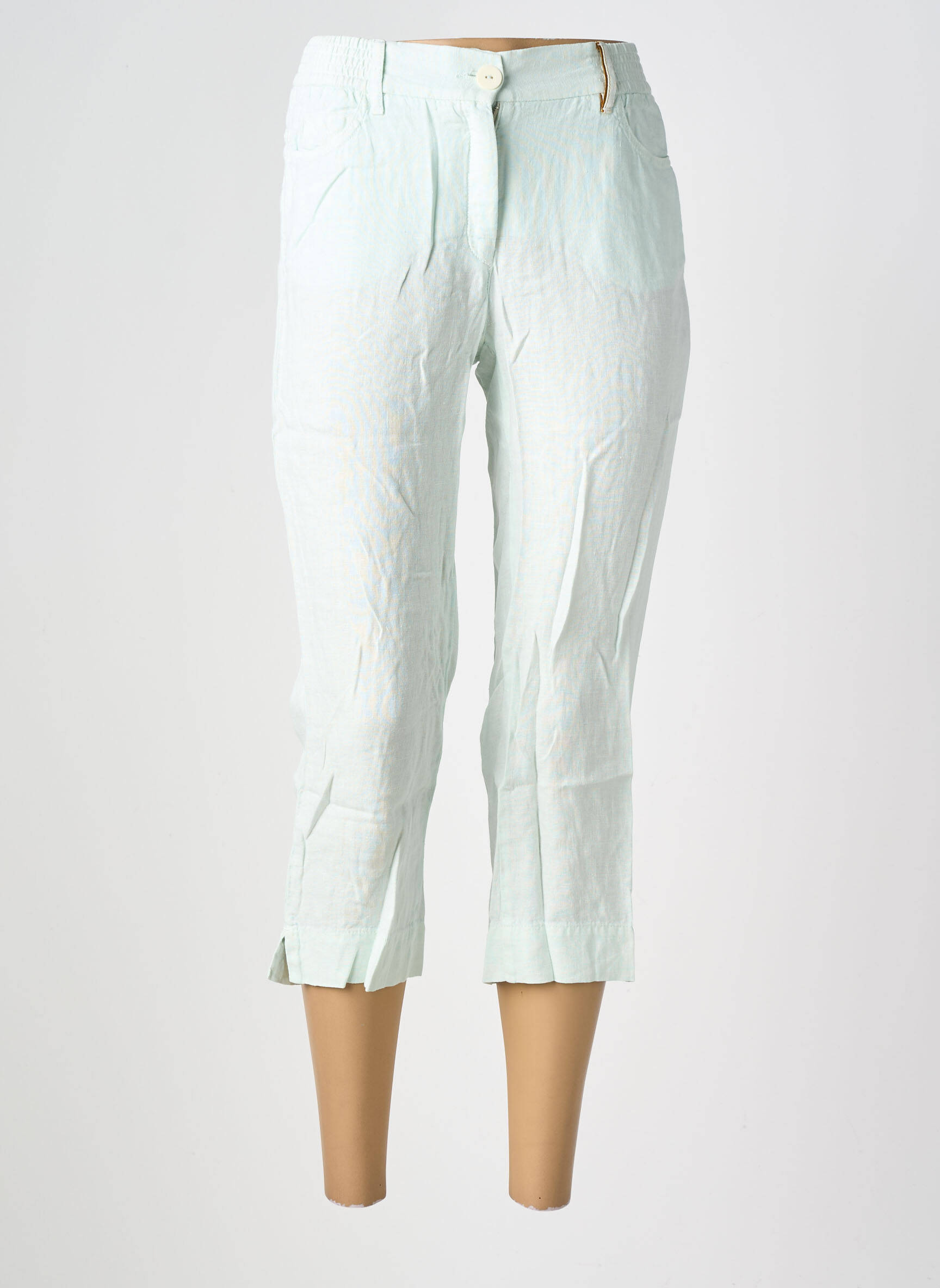 Pantacourt taille élastique taille normale bleu COUTURIST femme