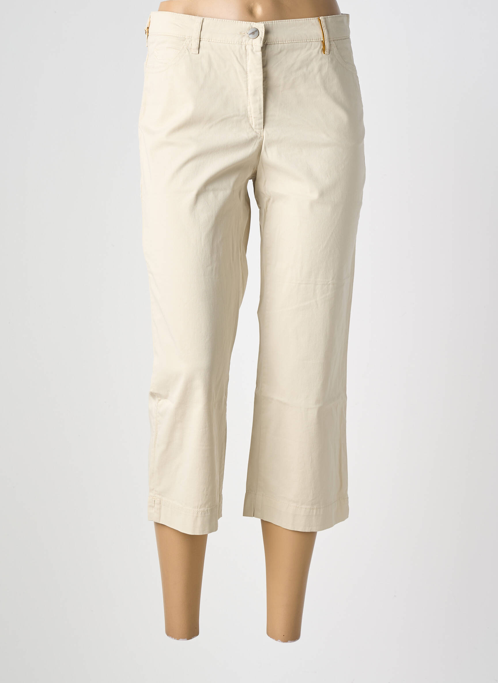 Pantacourt coupe droite taille normale beige COUTURIST femme