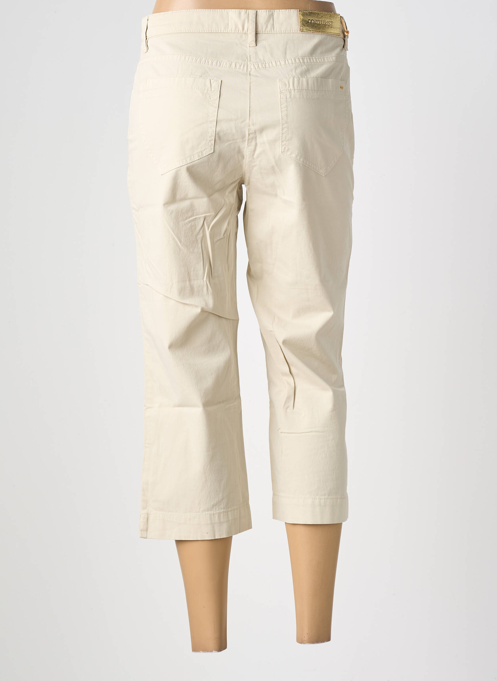 Pantacourt coupe droite taille normale beige COUTURIST femme