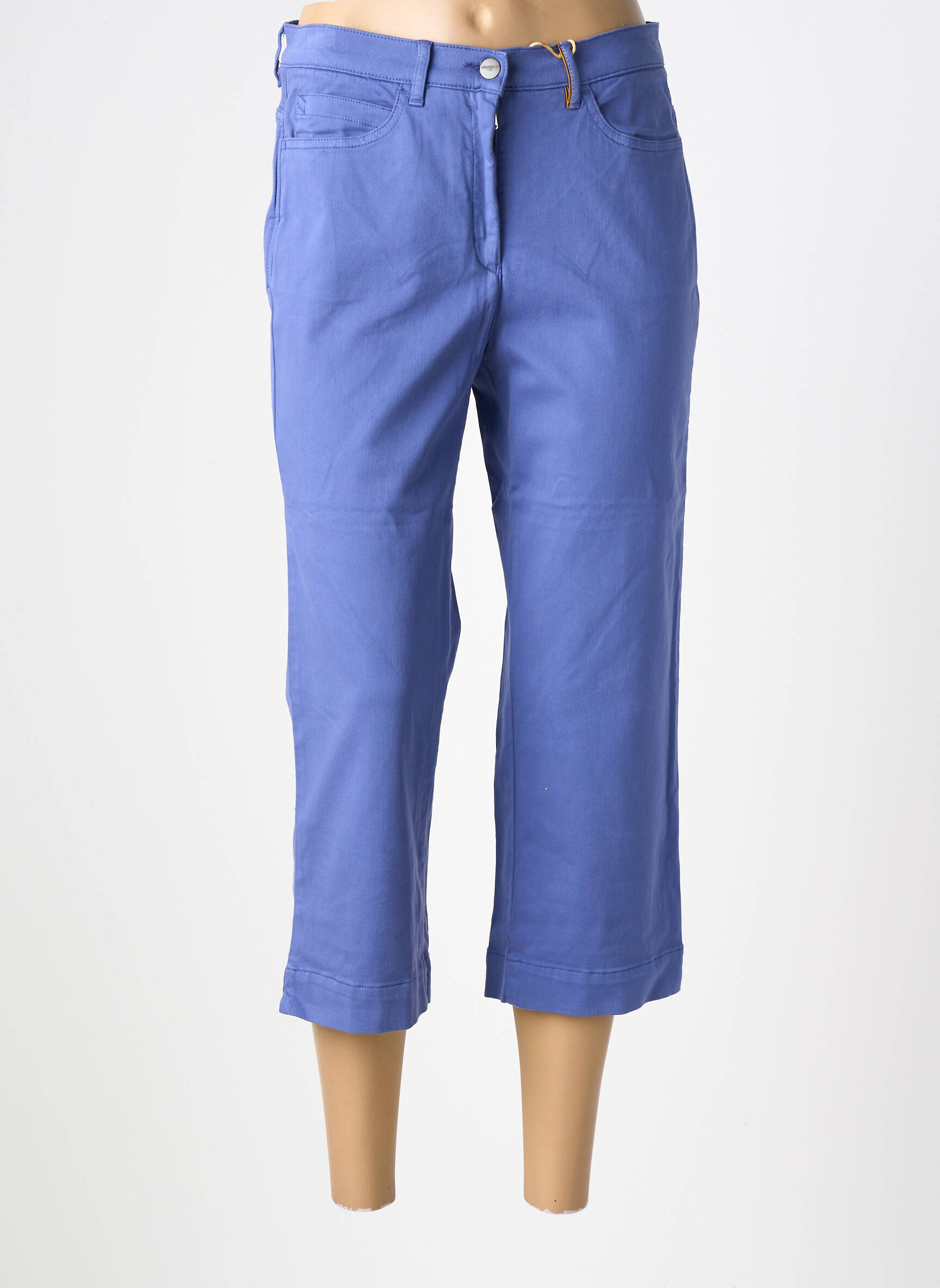 Pantacourt coupe droite taille normale bleu COUTURIST femme