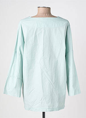 Blouse tissage popeline manches longues bleu NÜ femme