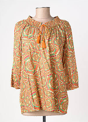 Blouse tissage popeline manches longues orange LA FIANCÉE femme