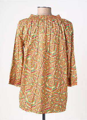 Blouse tissage popeline manches longues orange LA FIANCÉE femme