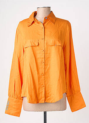 Chemisier tissage popeline manches longues orange LES TROPEZIENNES PAR M.BELARBI femme