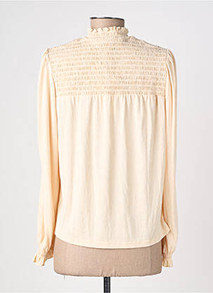 Blouse tissage popeline manches longues beige GARCIA femme