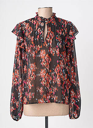 Blouse légère et transparente manches longues noir GARCIA femme