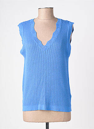 Top stretch sans manche bleu GARCIA femme