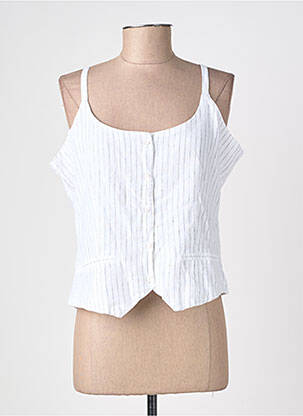 Top coupe cintrée fines bretelles blanc TIFFOSI femme