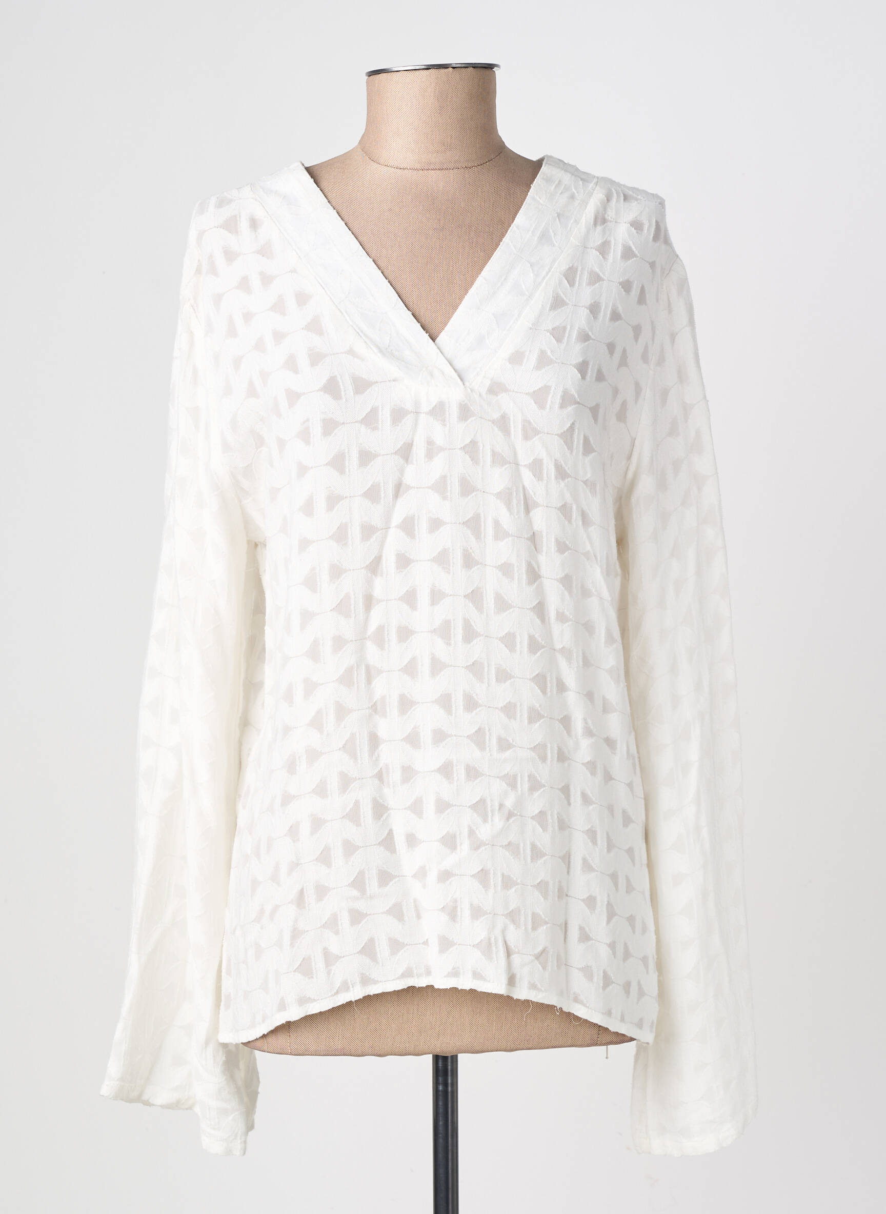 Blouse manches longues manches longues blanc NÜ femme