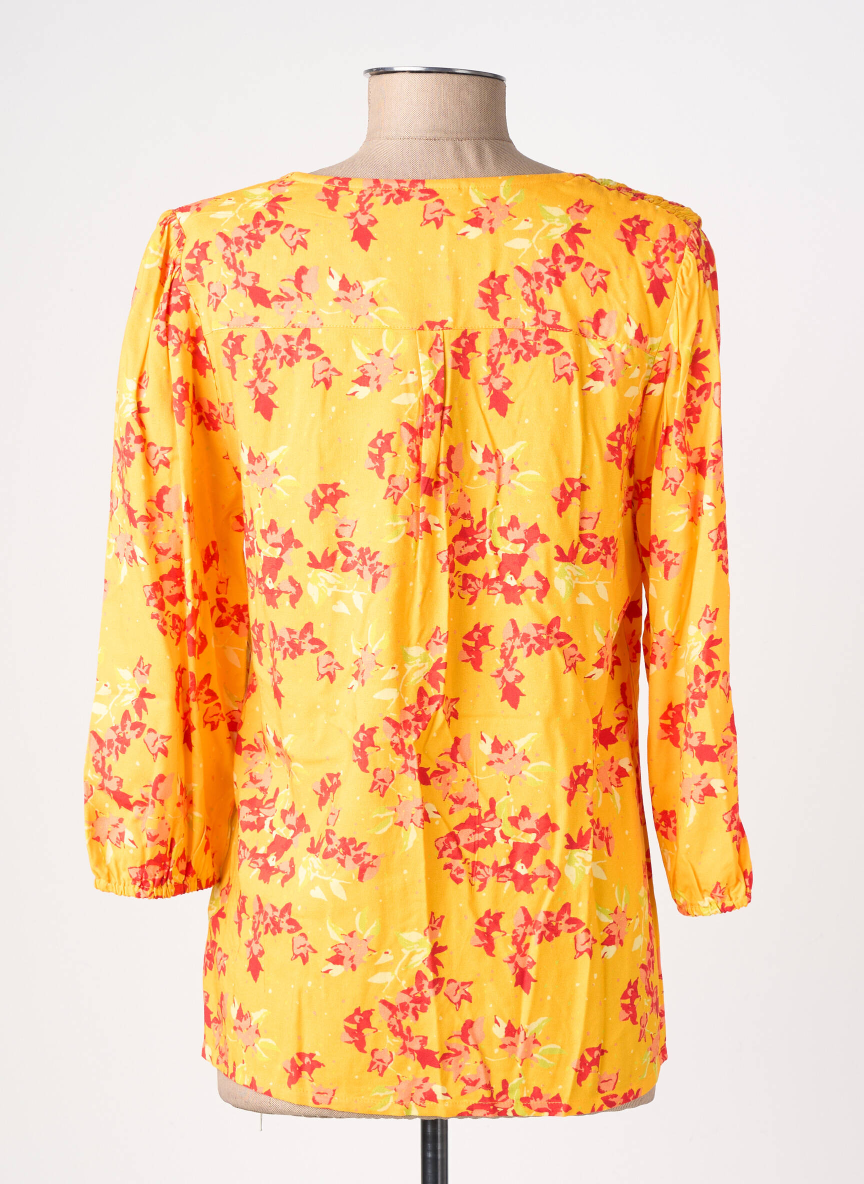 Blouse tissage popeline manches longues orange LA FIANCÉE femme