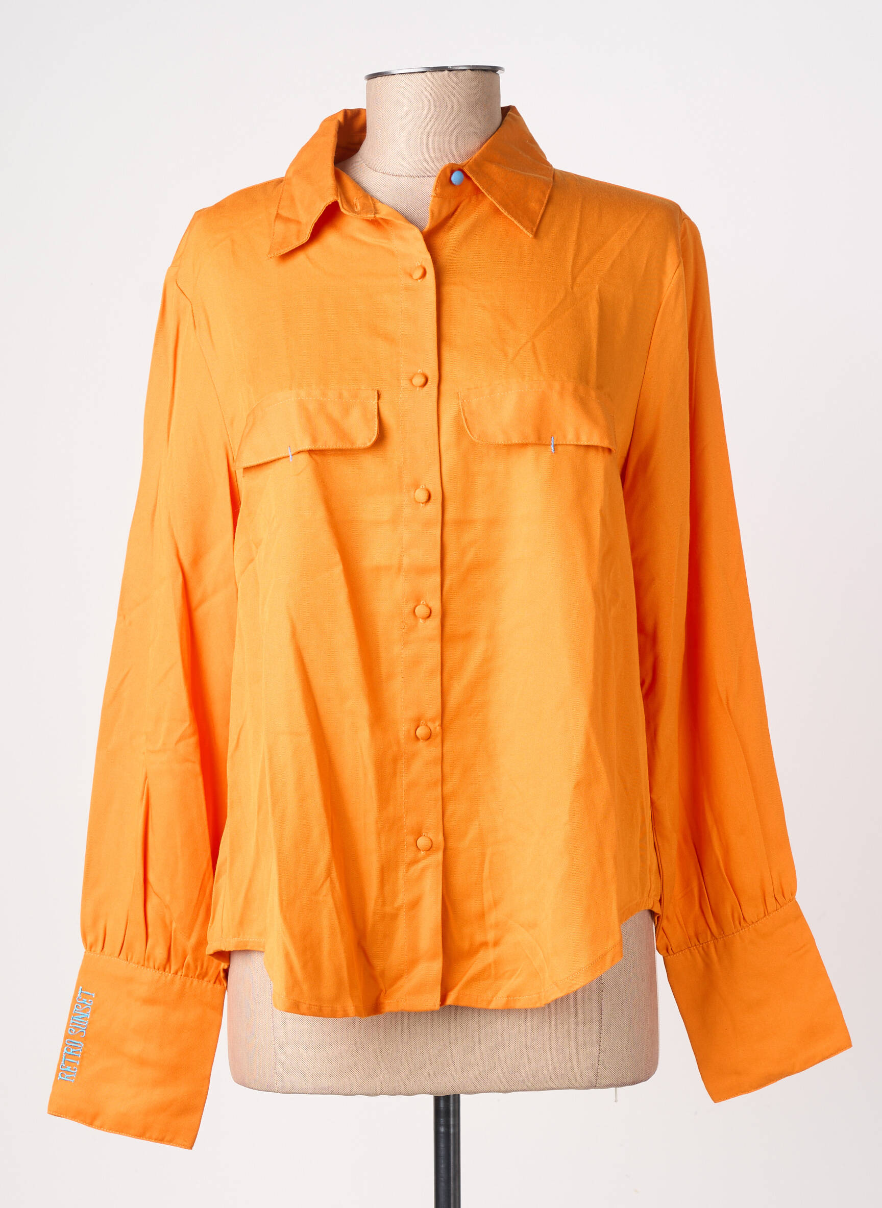 Chemisier tissage popeline manches longues orange LES TROPEZIENNES PAR M.BELARBI femme
