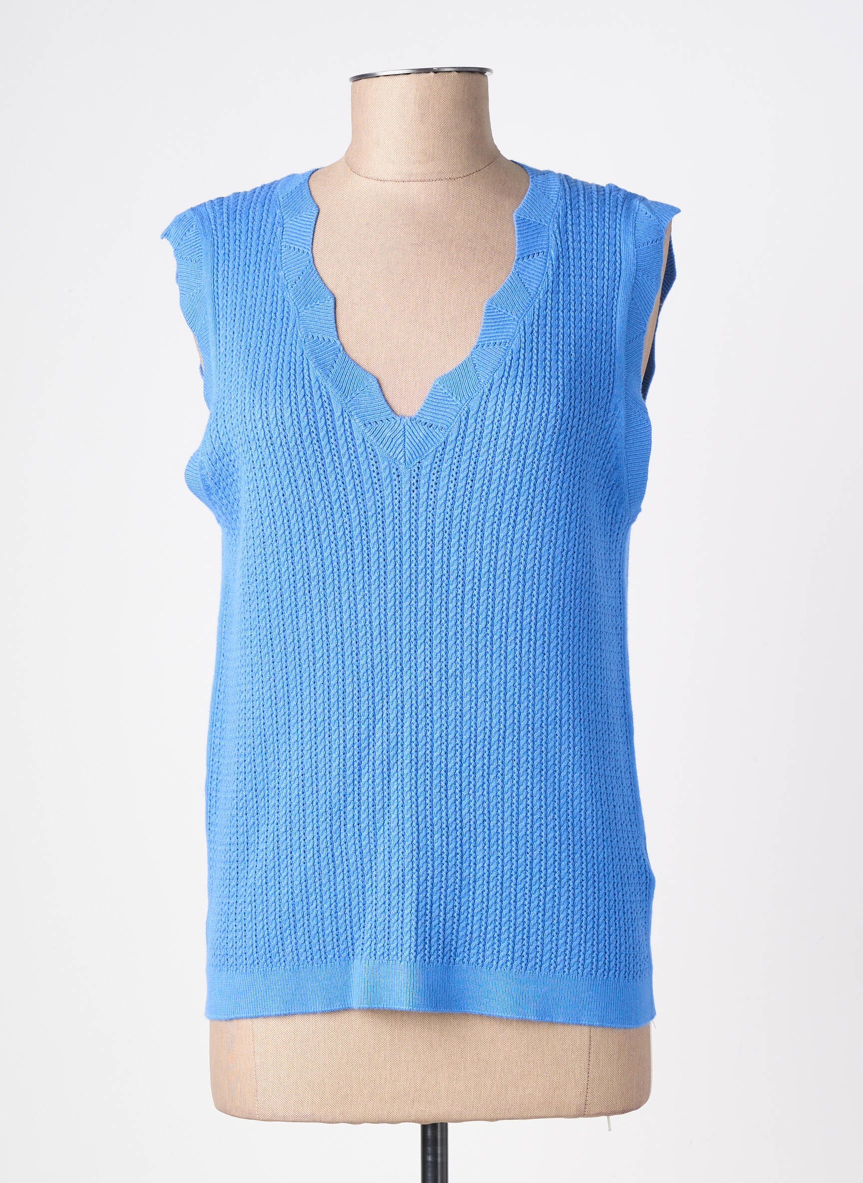 Top stretch sans manche bleu GARCIA femme