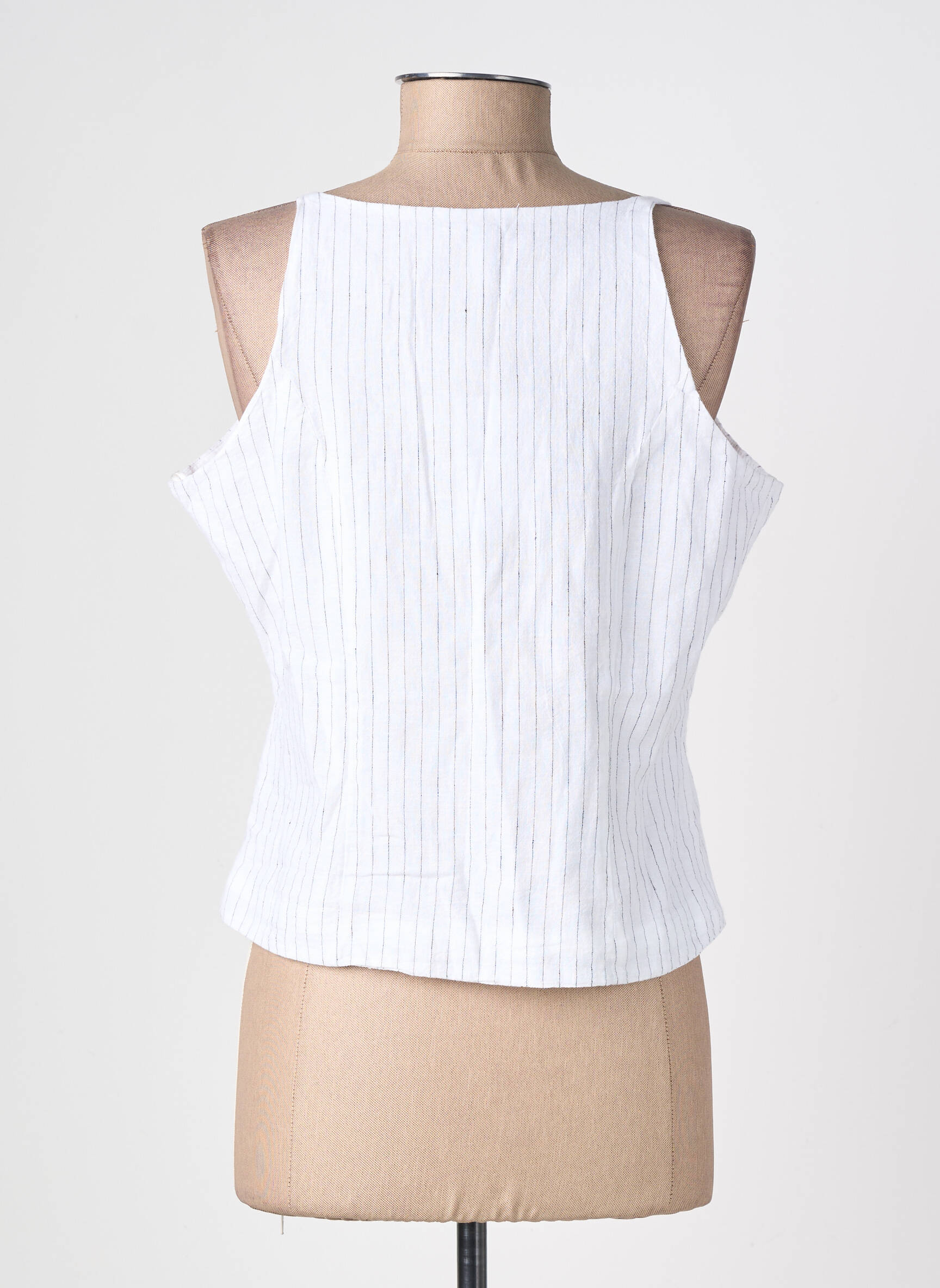 Top coupe cintrée fines bretelles blanc TIFFOSI femme