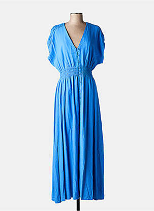 Robe longue manches courtes manches courtes bleu GARCIA femme