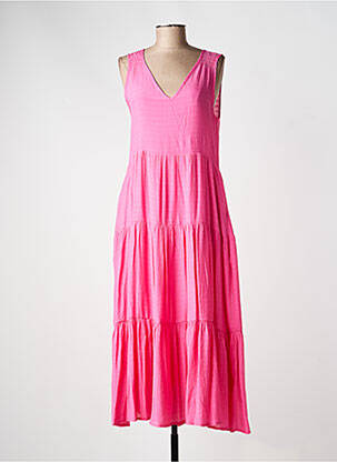 Robe longue coupe évasée sans manche rose COMPAÑIA FANTASTICA femme