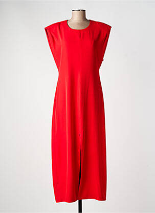 Robe longue manches courtes manches courtes rouge EXQUISS'S femme