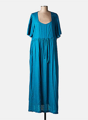 Robe longue manches courtes manches courtes bleu LA FIANCÉE femme