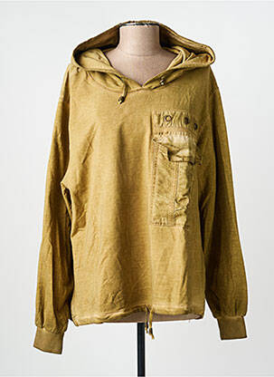 Sweat-shirt à capuche stretch manches longues vert NÜ femme