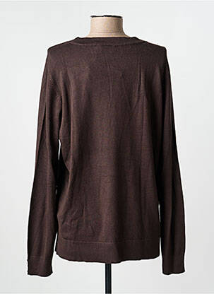 Pull col v manches longues marron FRANSA femme
