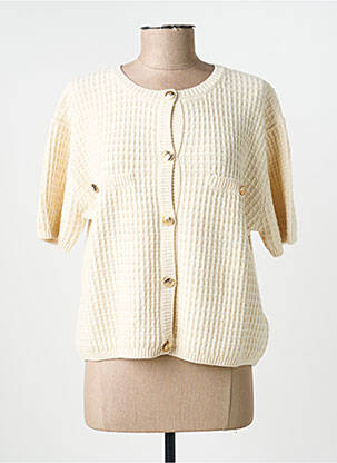 Gilet manches courtes resserrée sur le bas beige GARCIA femme