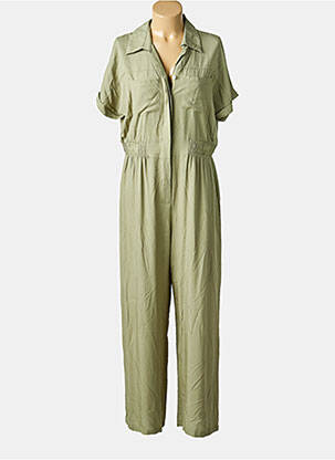 Combi-pantalon fermeture boutonnée sur le devant manches courtes vert SENES femme