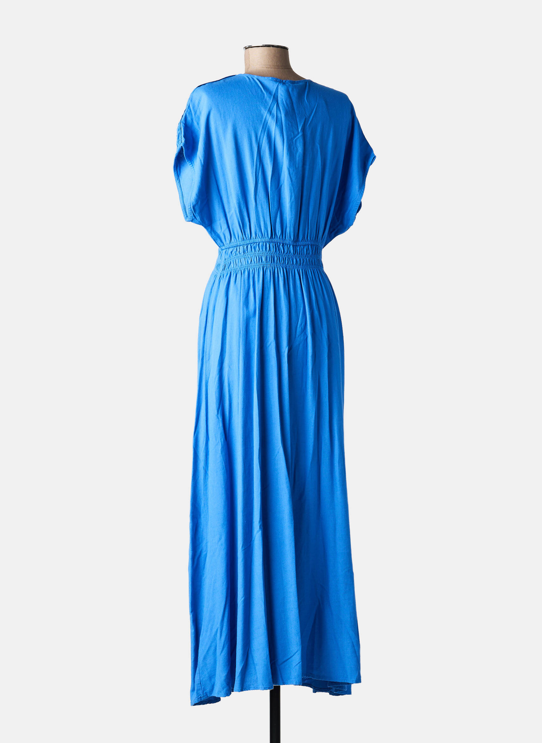 Robe longue manches courtes manches courtes bleu GARCIA femme