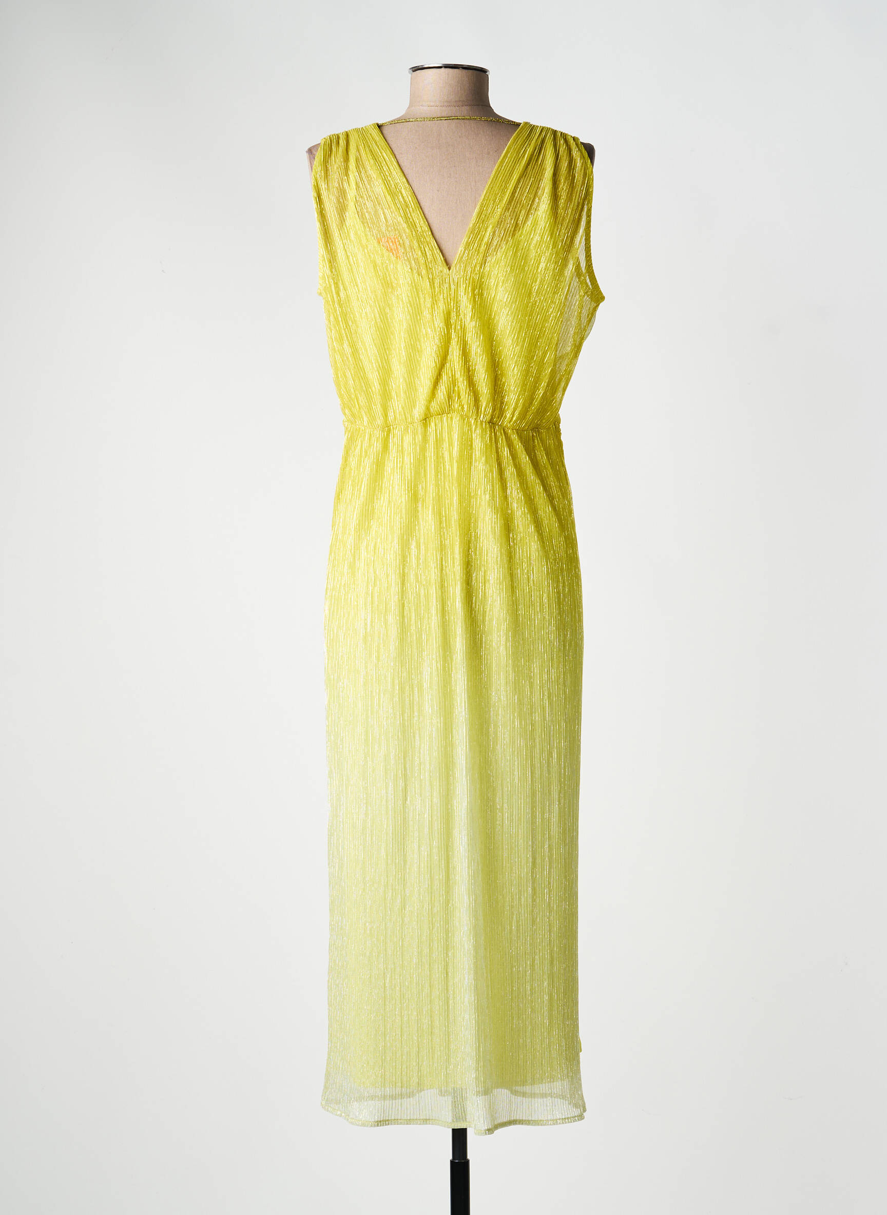 Robe longue sans manche sans manche jaune PAZ TORRAS femme