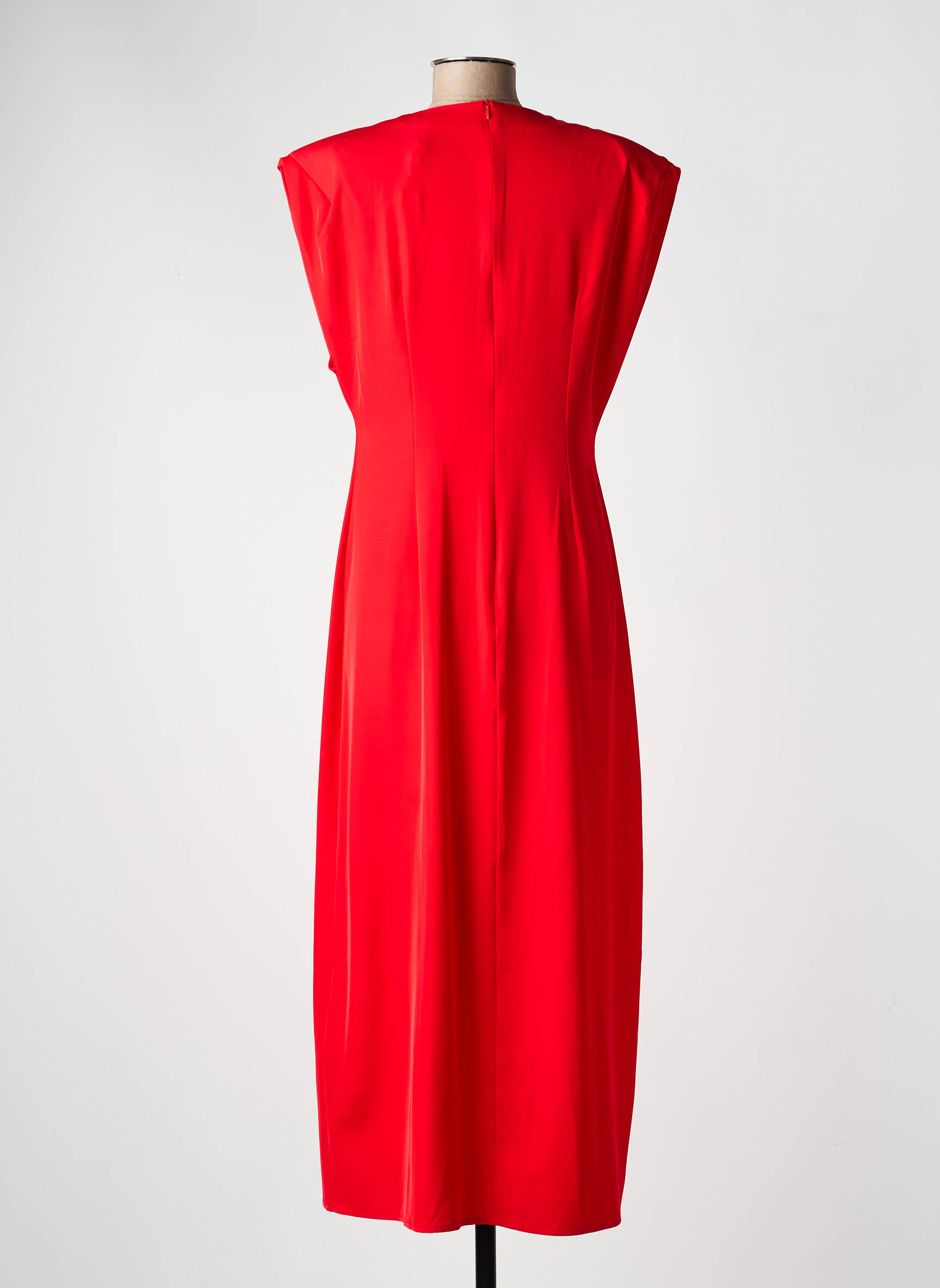 Robe longue manches courtes manches courtes rouge EXQUISS'S femme