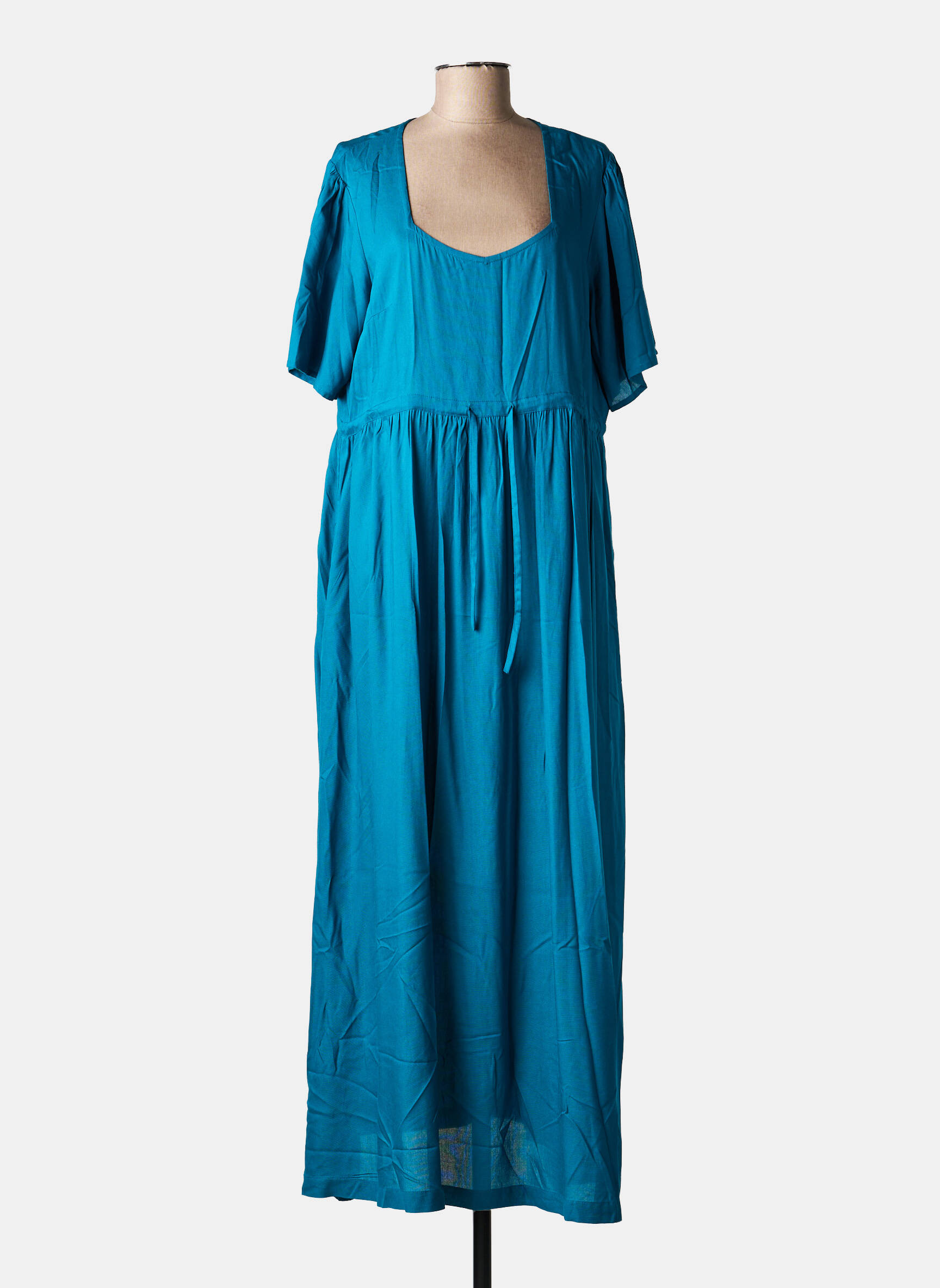 Robe longue manches courtes manches courtes bleu LA FIANCÉE femme