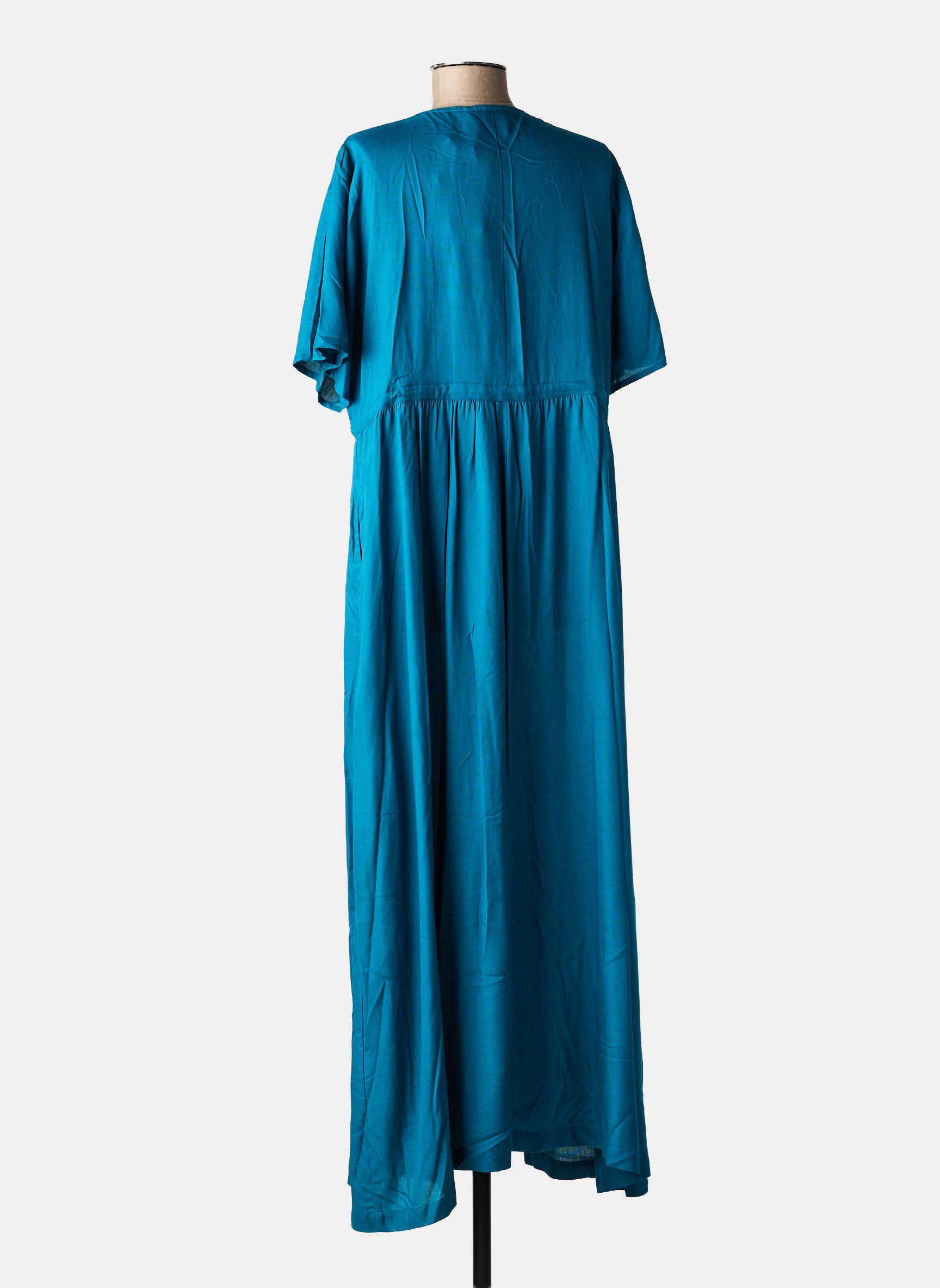 Robe longue manches courtes manches courtes bleu LA FIANCÉE femme
