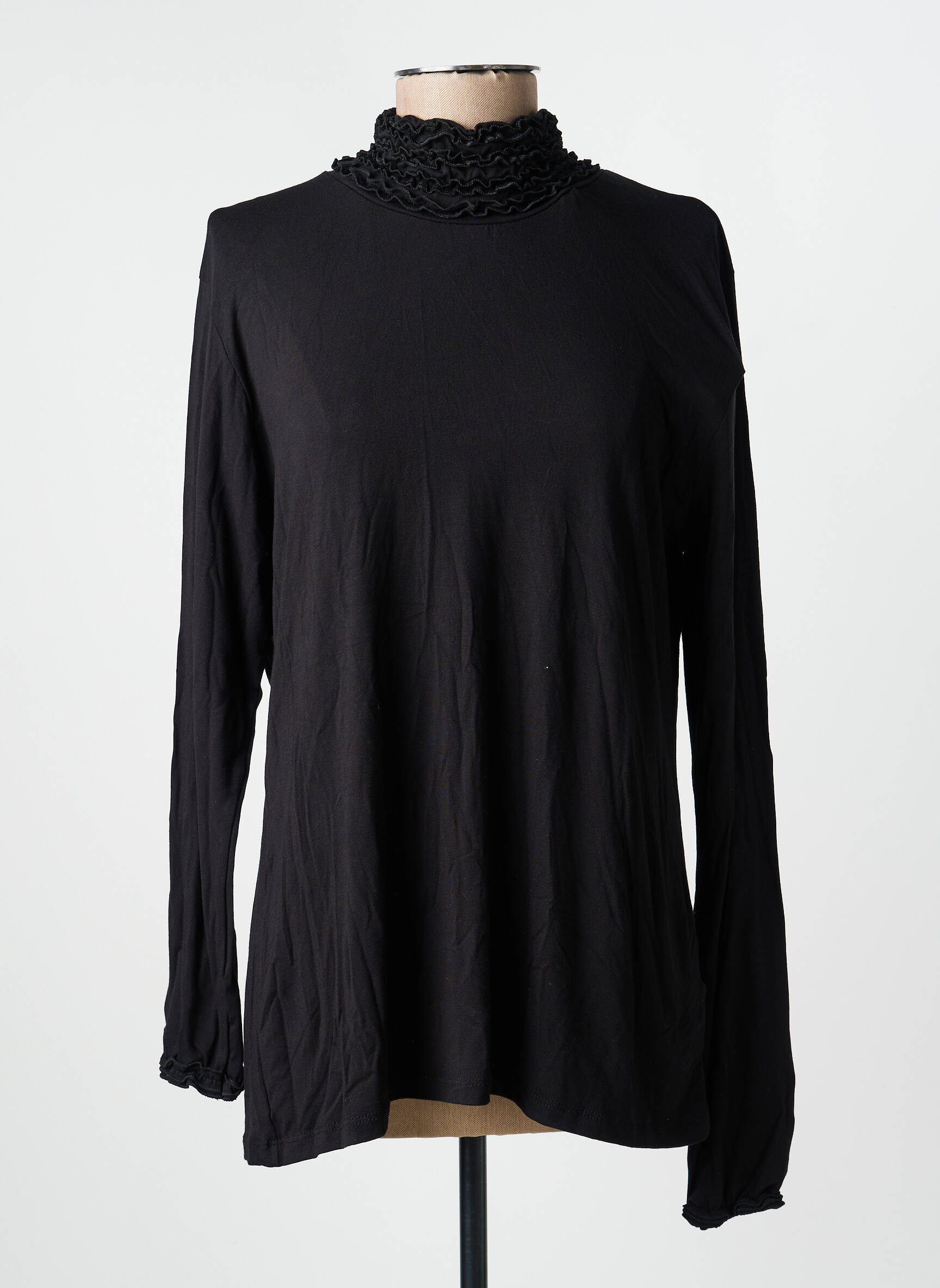 Sous-pull stretch manches longues noir NÜ femme